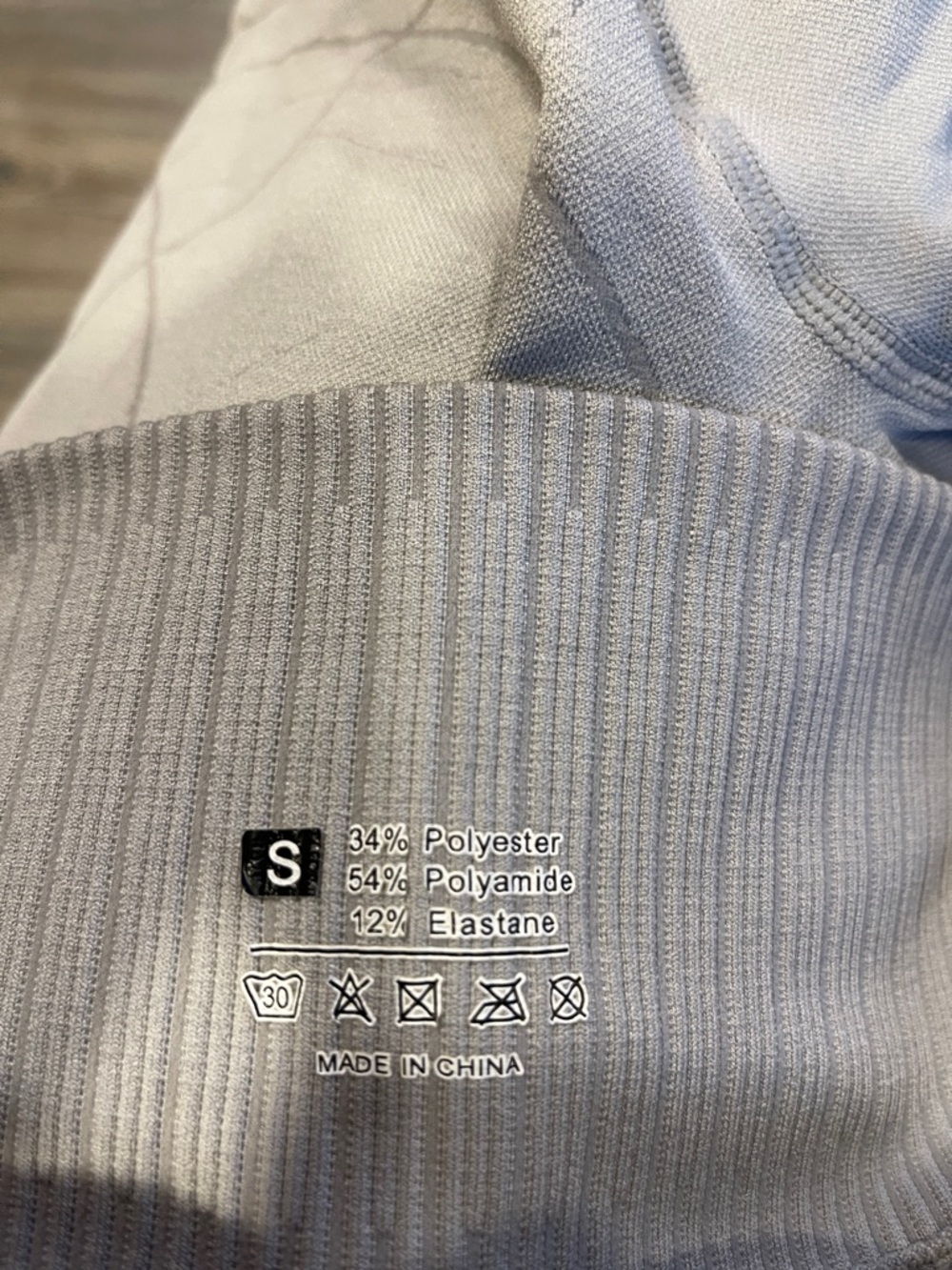 Light Gray Ribbed Shaping Shorts - Size S - Picture 2 of 4